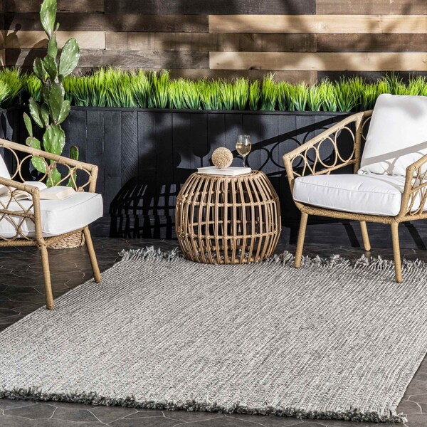 Nuloom Braided Courtney Tassel Indoor/Outdoor Area Rug 8ft 6in x 10ft 6in HJFV11A-860106 - main